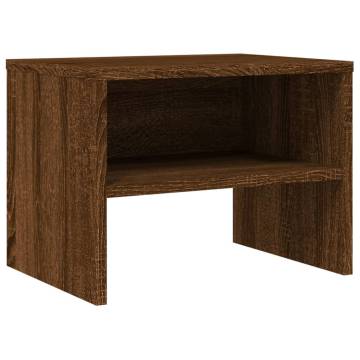 Brown Oak Bedside Cabinet - 40x30x30 cm Engineered Wood