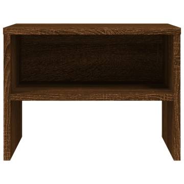 Brown Oak Bedside Cabinet - 40x30x30 cm Engineered Wood