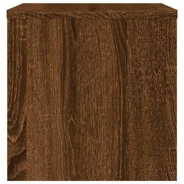 Brown Oak Bedside Cabinet - 40x30x30 cm Engineered Wood