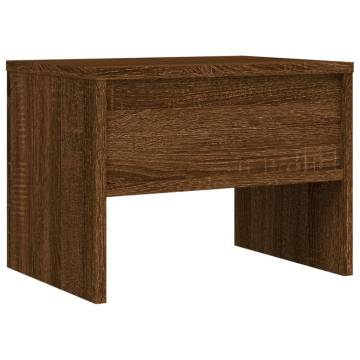 Brown Oak Bedside Cabinet - 40x30x30 cm Engineered Wood