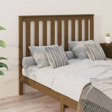 Honey Brown Solid Wood Bed Headboard - Stylish Design