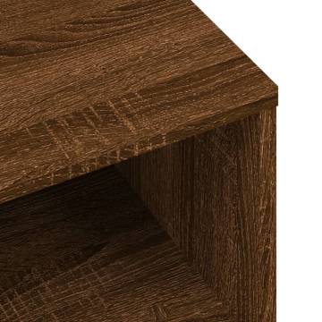 Brown Oak Bedside Cabinet - 40x30x30 cm Engineered Wood