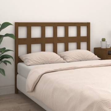 Honey Brown Solid Wood Bed Headboard - Stylish & Rustic Design