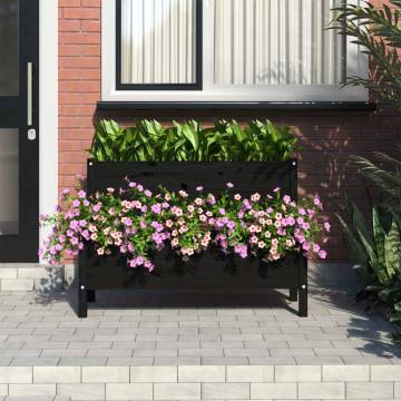 Black Solid Pine Planter 110x84x75 cm | Hipomarket UK