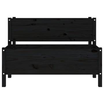 Black Solid Pine Planter 110x84x75 cm | Hipomarket UK