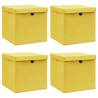 Storage Boxes with Lids 4 pcs Yellow 32x32x32 cm Fabric Colour yellow with lids Quantity in Package 4 Number of 1 