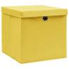 Yellow Storage Boxes with Lids - Set of 4 | Hipomarket