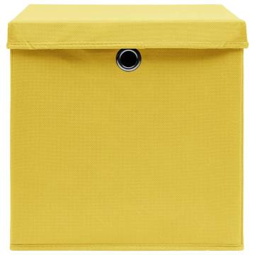 Yellow Storage Boxes with Lids - Set of 4 | Hipomarket