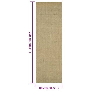 Natural Sisal Rug 80x250 cm Green - Durable & Easy to Maintain