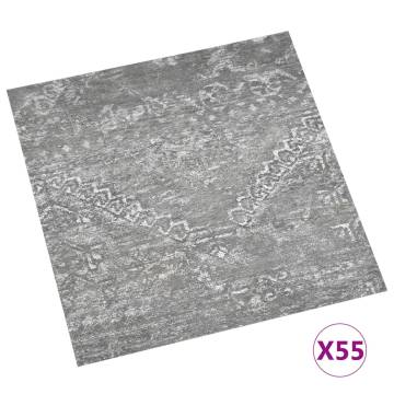 Self-adhesive Flooring Planks - 55 pcs PVC Concrete Grey