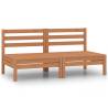 Garden Middle Sofas - 2 pcs Honey Brown Solid Pinewood