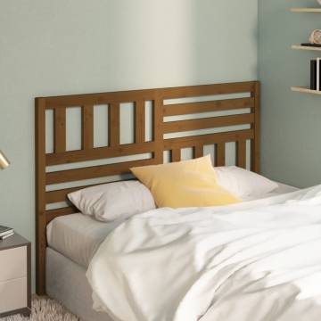 Stylish Honey Brown Bed Headboard - Solid Pine Wood | HipoMarket