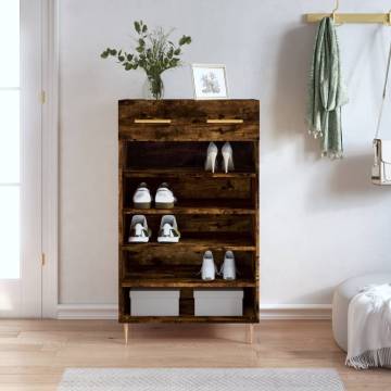 Shoe Cabinet Smoked Oak - 60x35x105 cm | Hipomarket