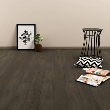 Self-Adhesive PVC Flooring Planks - Dark Brown 4.46 m² | HipoMarket