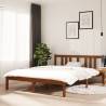 Bed Frame Honey Brown Solid Wood 140x190 cm Colour honey brown Size 140 x 190 cm 