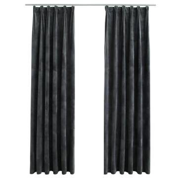 Elegant Blackout Curtains - Velvet Anthracite 140x225 cm (2 pcs)