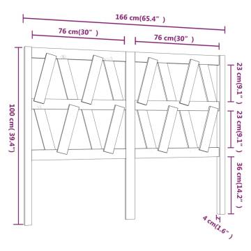 Stylish White Bed Headboard | Solid Pine Wood - 166x4x100 cm