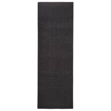 Natural Sisal Rug 66x200 cm Black - Durable & Versatile