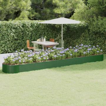 Garden Raised Bed Powder-coated Steel 544x100x36 cm Green