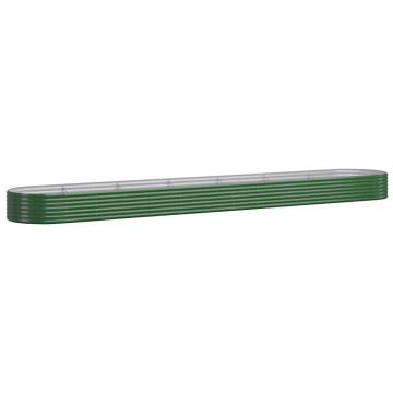 Garden Raised Bed Powder-coated Steel 544x100x36 cm Green