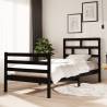 Bed Frame Black Solid Wood Pine 90x200 cm Colour black Size 90 x 200 cm 