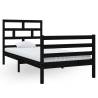 Black Solid Wood Pine Bed Frame 90x200 cm - Modern Design