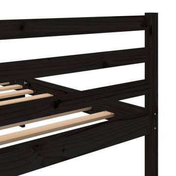 Black Solid Wood Pine Bed Frame 90x200 cm - Modern Design