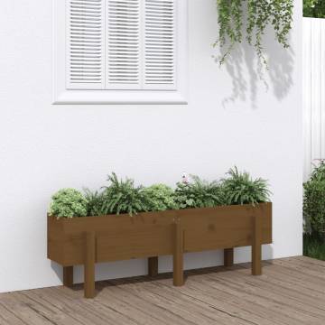 Garden Raised Bed Honey Brown 121x30x38 cm - Solid Wood Pine