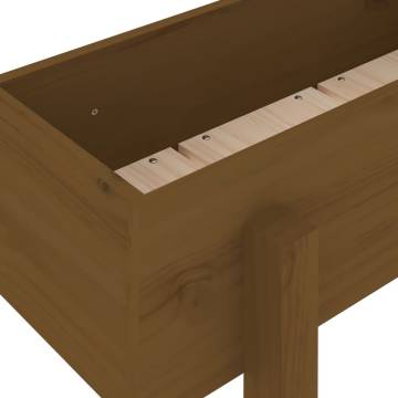 Garden Raised Bed Honey Brown 121x30x38 cm - Solid Wood Pine