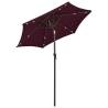 Bordeaux Red Parasol with LED Lights | Elegant Outdoor Shade