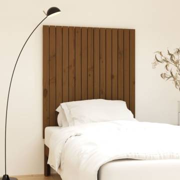 Elegant Honey Brown Wall Headboard - Solid Pine Wood 95.5x3x110 cm