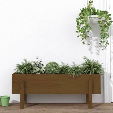 Garden Raised Bed Honey Brown | Solid Pine 101x30x38 cm