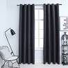 Blackout Curtains with Metal Rings 2 pcs Anthracite 140x175 cm Colour anthracite Size 140 x 175 cm Quantity in Package 1 