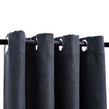 Elegant Blackout Curtains with Metal Rings - Anthracite 140x175 cm