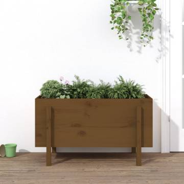 Garden Raised Bed Honey Brown 101x50x57 cm - Solid Pine