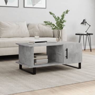 Elegant Concrete Grey Coffee Table - 90x50x40 cm | Hipomarket