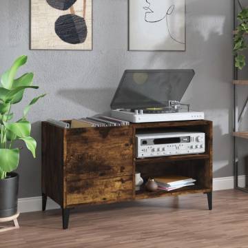 Record Cabinet Smoked Oak | Stylish Vinyl Storage