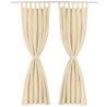 Beige Micro-Satin Curtains 140x245 cm - 2 Pcs with Loops