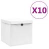 Storage Boxes with Covers 10 pcs 28x28x28 cm White Colour white with lids Quantity in Package 10 Number of 1 