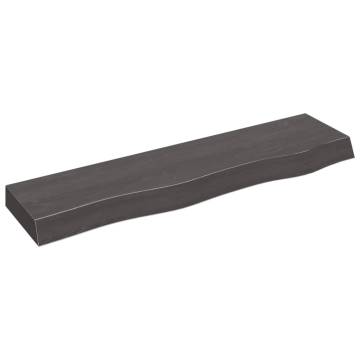 Wall Shelf Dark Brown - Solid Oak, 80x20x6 cm | HipoMarket