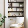 Wall Shelf Dark Brown - Solid Oak, 80x20x6 cm | HipoMarket