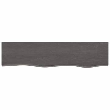 Wall Shelf Dark Brown - Solid Oak, 80x20x6 cm | HipoMarket