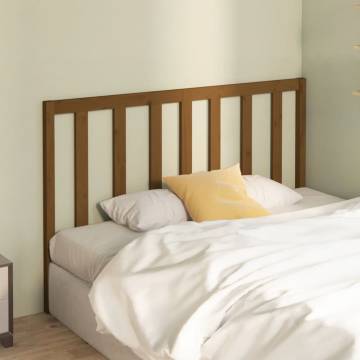 Stylish Honey Brown Bed Headboard - Solid Wood Pine 156x4x100 cm