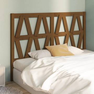 Stylish Honey Brown Pine Wood Bed Headboard - 126x4x100 cm