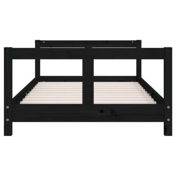 Kids Bed Frame Black 80x160 cm Solid Pine - Elegant Design