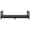 Kids Bed Frame Black 80x160 cm Solid Pine - Elegant Design