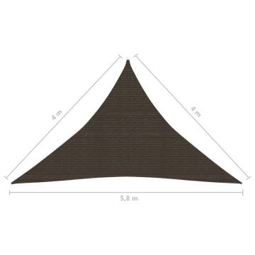 Sunshade Sail 4x4x5.8m Brown - 160 g/m² HDPE Protection