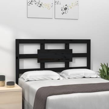 Stylish Black Bed Headboard - Solid Pine Wood 80.5x4x100 cm