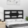 Stylish Black Bed Headboard - Solid Pine Wood 80.5x4x100 cm