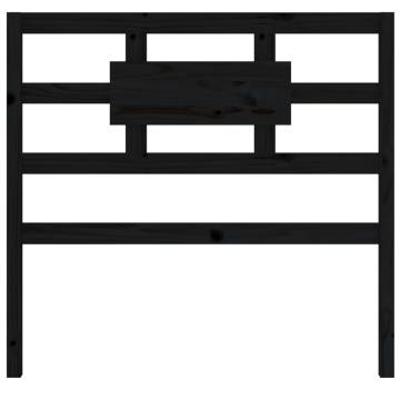 Stylish Black Bed Headboard - Solid Pine Wood 80.5x4x100 cm